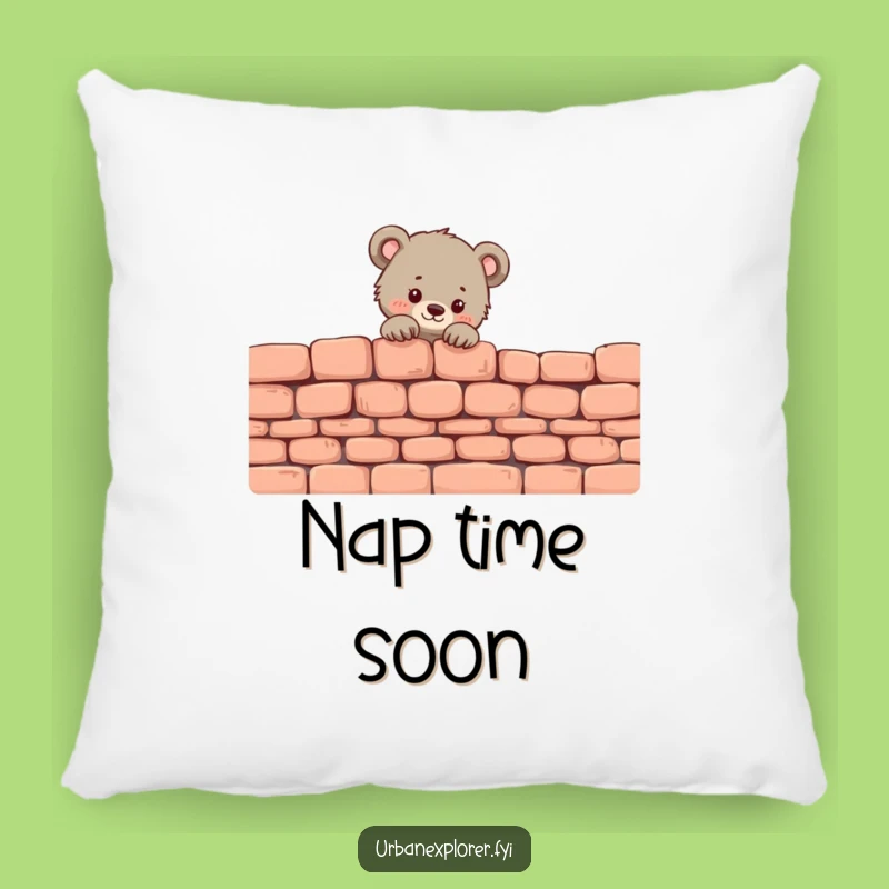 Funny Bear Cub Pillow: Tiny Cub Peeker Accent, Cozy Funny Gift Pillow