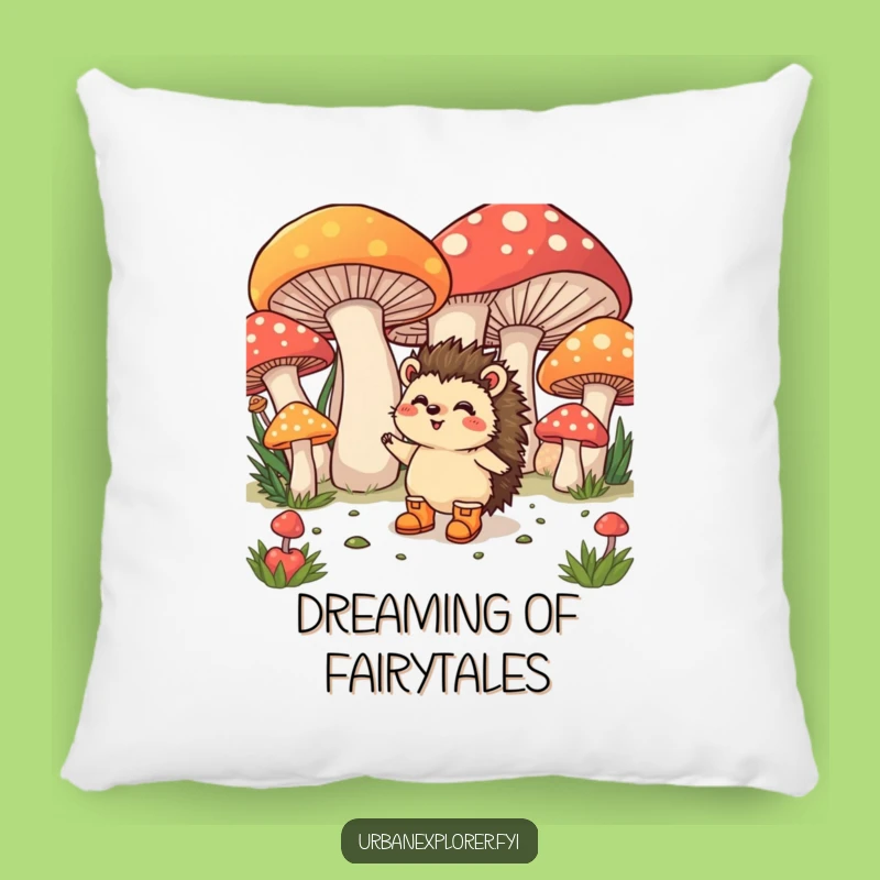 Funny Hedgehog Mushroom Pillow: Cozy Whimsy, Tiny Boots' Comfort, Perfect Funny Gift!