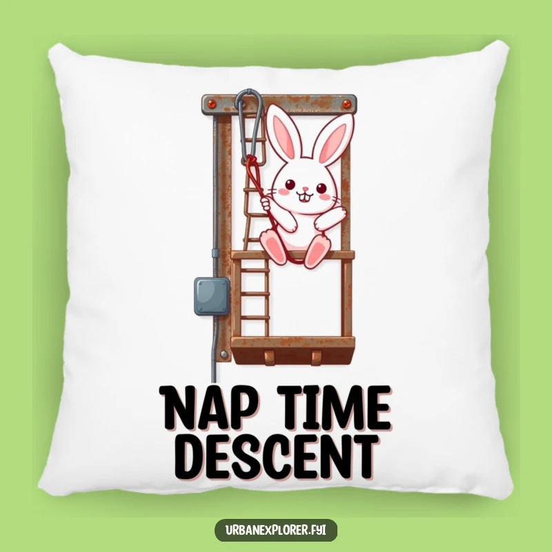 Funny Kawaii Bunny Pillow: Soft Rappelling Fire Escape Cushion, Perfect Funny Gift