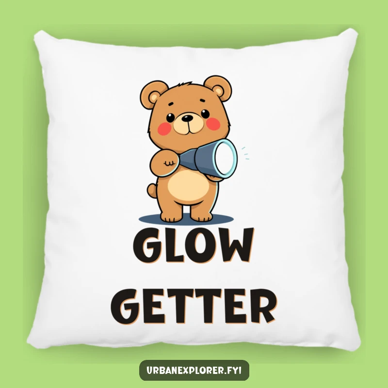 Comfy Funny Chibi Bear Flashlight Pillow: Snuggle Up with Adorable Humor!