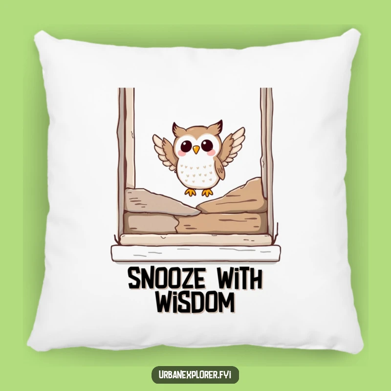 Funny Owl Pillow: Cozy Comfort with Wise Bird Landing Humor
