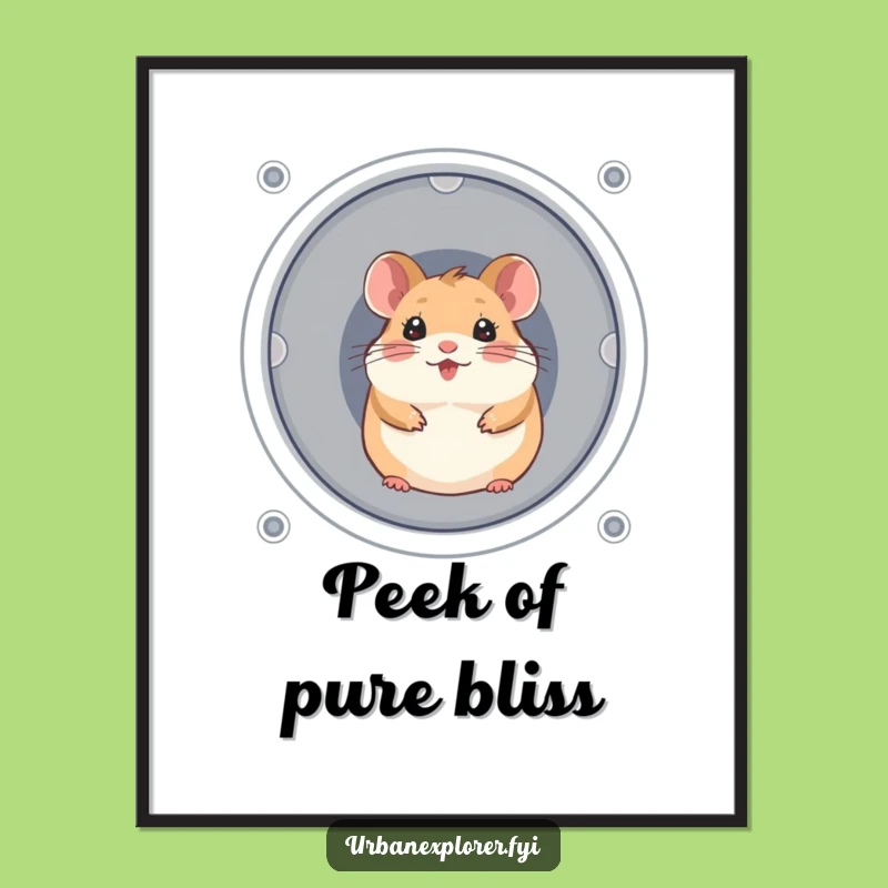 Funny Hamster Vent Digital Art: Cheerful Critter Print, Hilarious Decor
