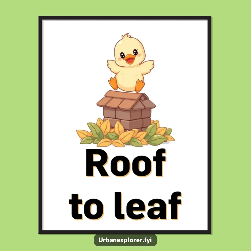 Funny Smiling Duckling Leap Digital Art - Instant Cheerful Decor