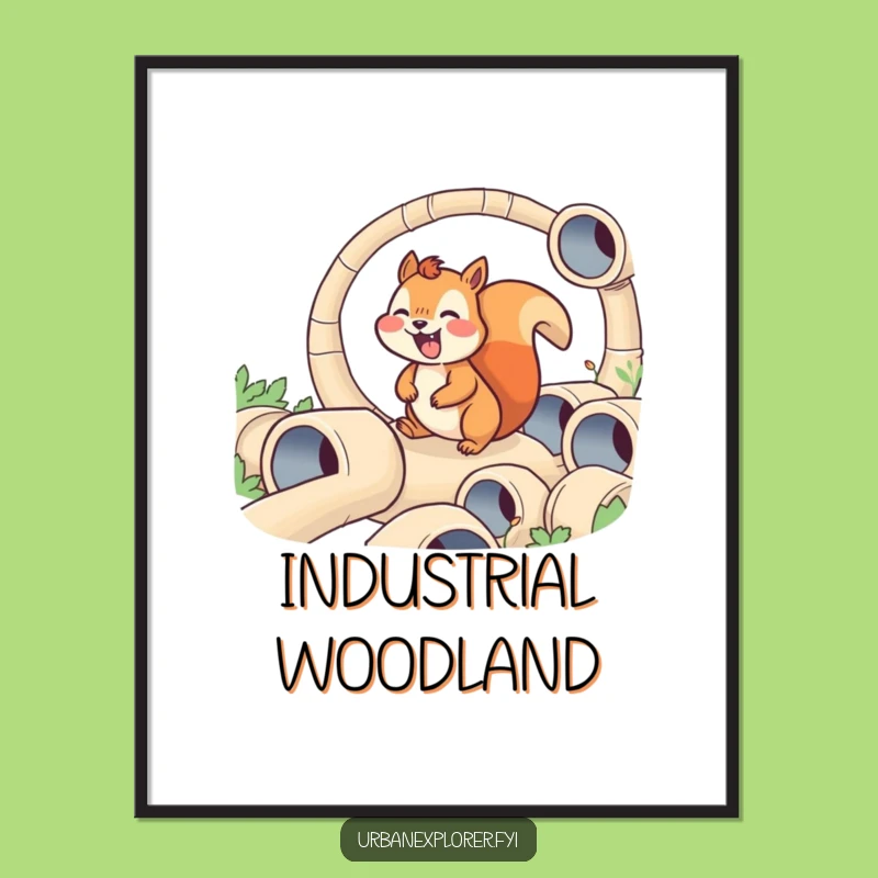 Funny Squirrel Maze Digital Art - Joyful Pipe Navigation Wall Decor