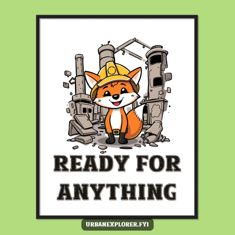 Funny Fox Factory Adventure Digital Art - Hilarious Industrial Wall Decor