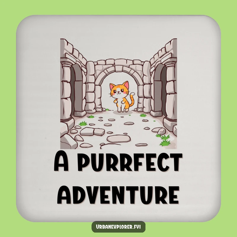Funny Cat Drink Coaster: Historical Protection, a Quirky Humor Gift