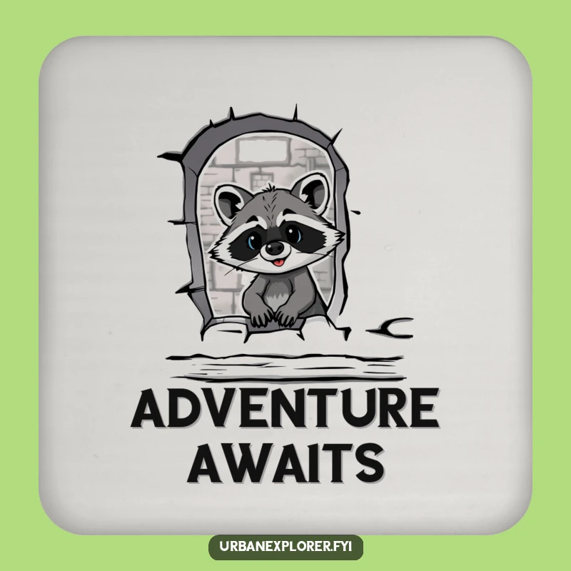 Funny Raccoon Warehouse Coaster - Protect Surfaces with Intrigue