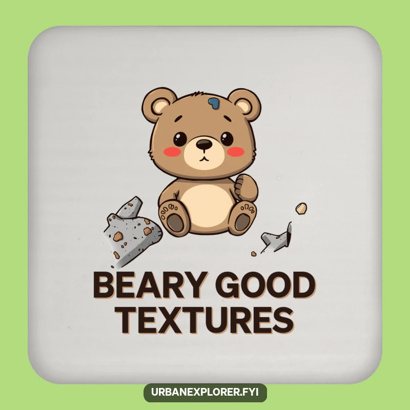 Funny Bear Drink Coaster: Industrial Decay Protection, a Quirky Humor Gift