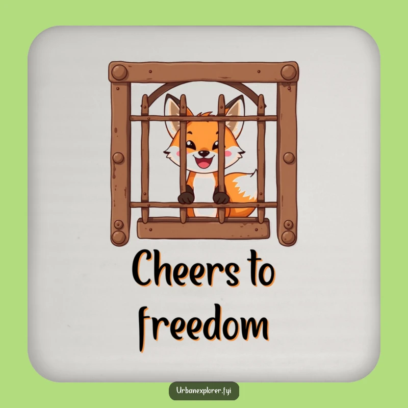 Funny Fox Window Coaster: Brave Surface Protection, Stylish Funny Gift!