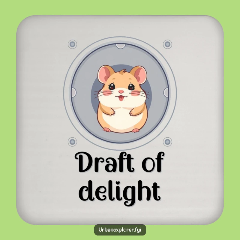 Funny Hamster Coasters (Set of 4): Cheerful Vent Art, Gift Idea