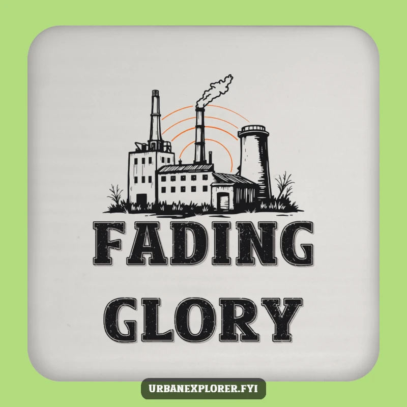 Funny Forgotten Factory Sunset Coaster Set: Protect Surfaces with Artistic Flair