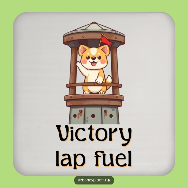 Funny Kawaii Dog Coaster - Hilarious Flag Planting Drink Protector