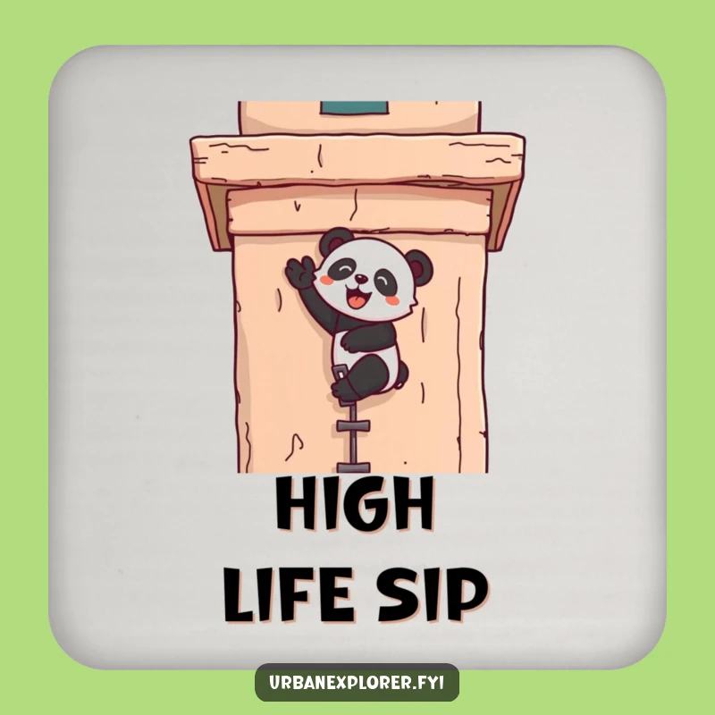 Funny Kawaii Panda Climber Coasters (Set of 4) - Joyful Character Decor