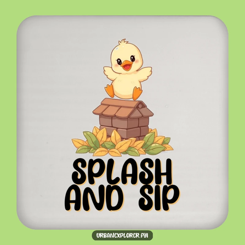 Funny Smiling Duckling Leap Coaster - Protect Surfaces Joyfully