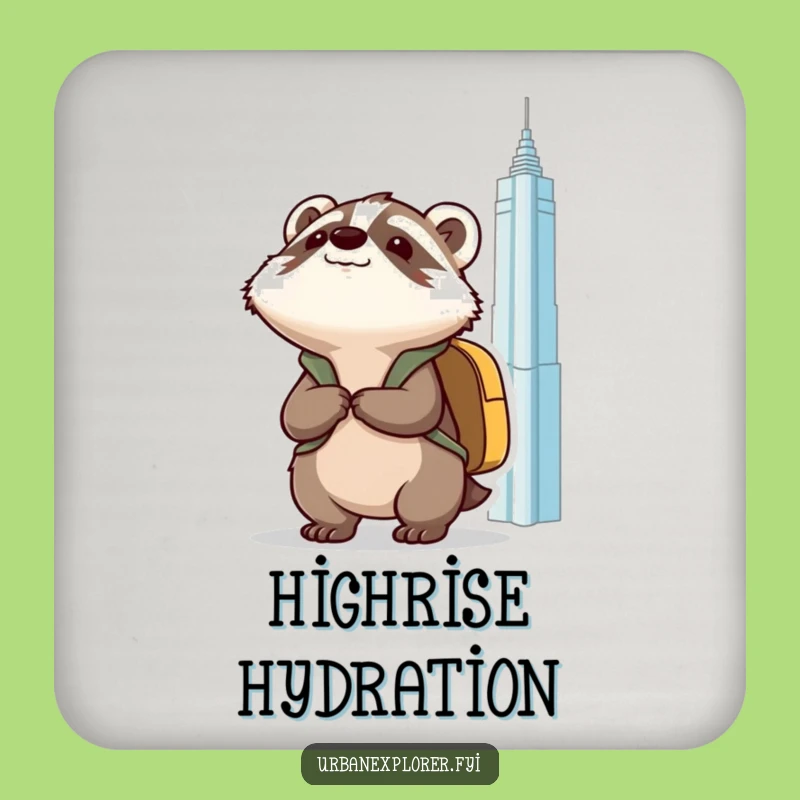 Funny Kawaii Badger Coaster Set: Protect Surfaces with Urban Charm