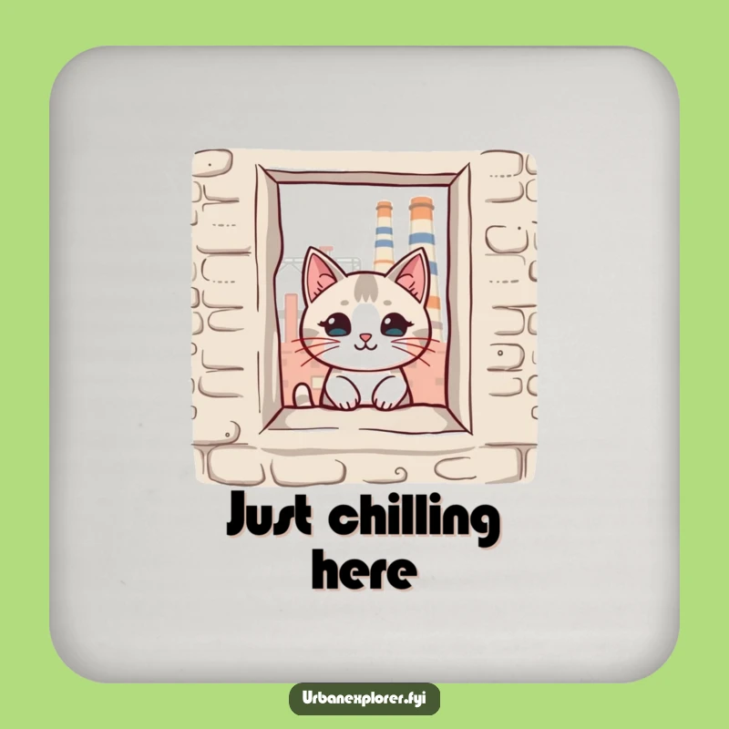 Funny Kawaii Cat Factory Coaster Set - Hilarious Protection for Your Surfaces