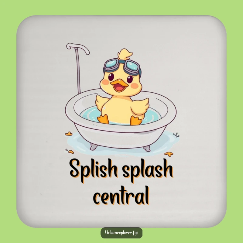 Funny Kawaii Duck Coaster Set: Protect Surfaces with Bath Time Charm