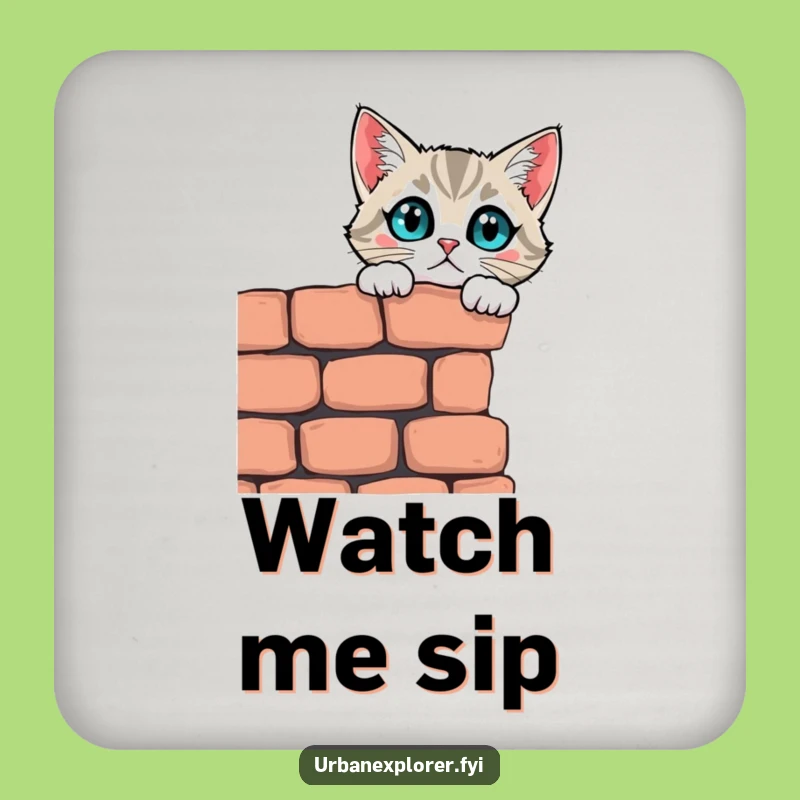 Funny Curious Cat Wall Coaster: Protect Surfaces with Feline Charm!