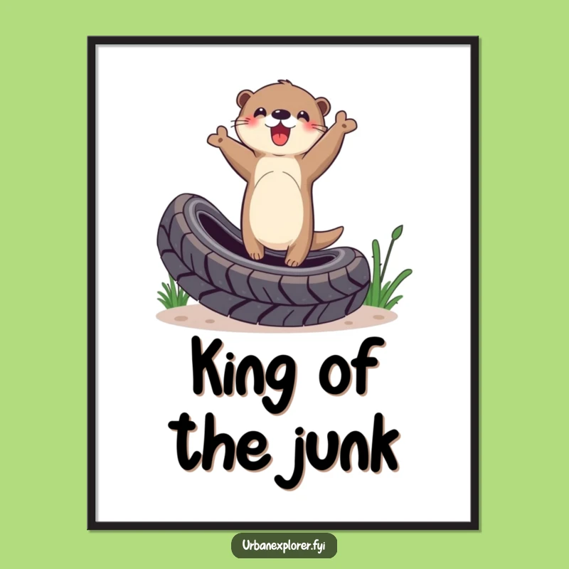 Funny Otter Triumph Poster: Hilarious Wildlife Art, Perfect Funny Gift for Believers!