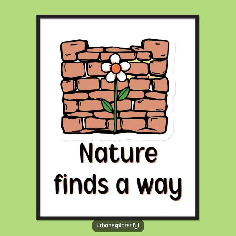 Funny Minimalist Flower Poster: Decorate with Blooming Resilience!
