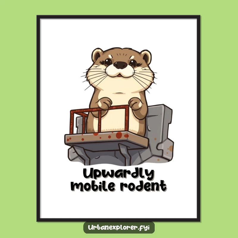 Funny Otter Fire Escape Poster - Motivational & Humorous Wall Art