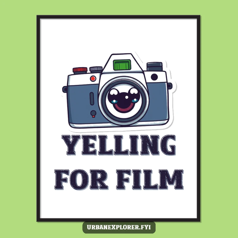 Funny Retro Camera Poster: Frame Your Space with Surprise and Humor!