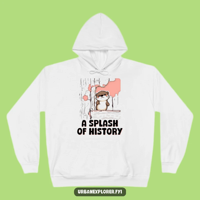 Cozy Funny Otter Hoodie: Vintage Peeling Paint Style, a Warm Humorous Gift