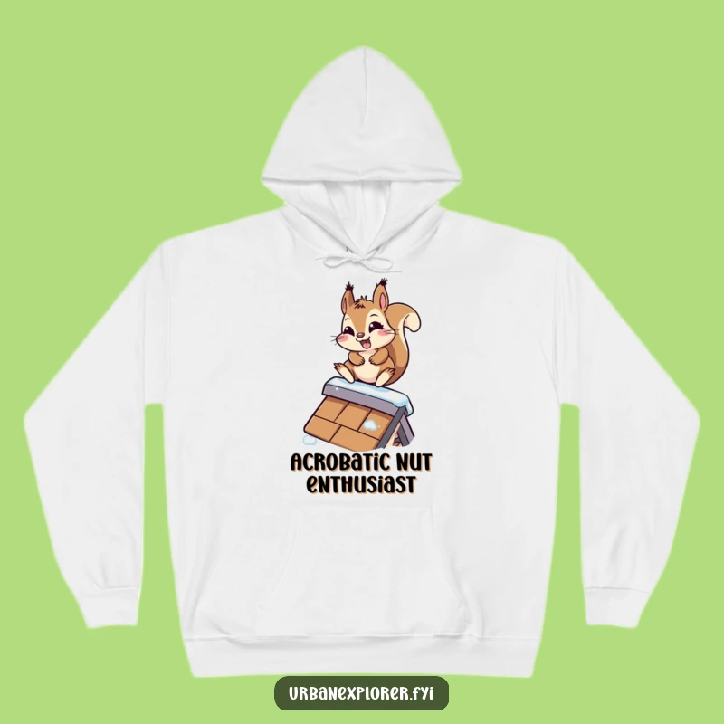 Funny Kawaii Squirrel Hoodie - Cozy and Hilarious Rooftop Fun