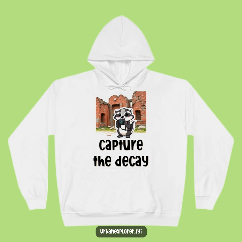 Funny Badger Photo Hoodie - Cozy & Comical Urban Explorer Gear