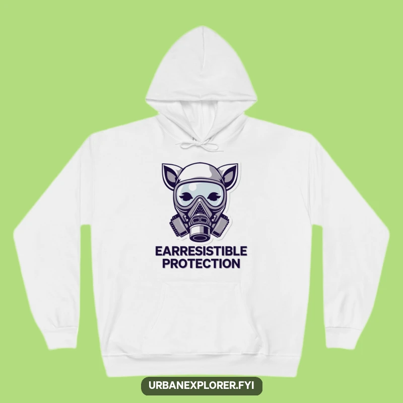 Cozy Animal Ears Gas Mask Hoodie: Warm Cartoon Style for the Bold