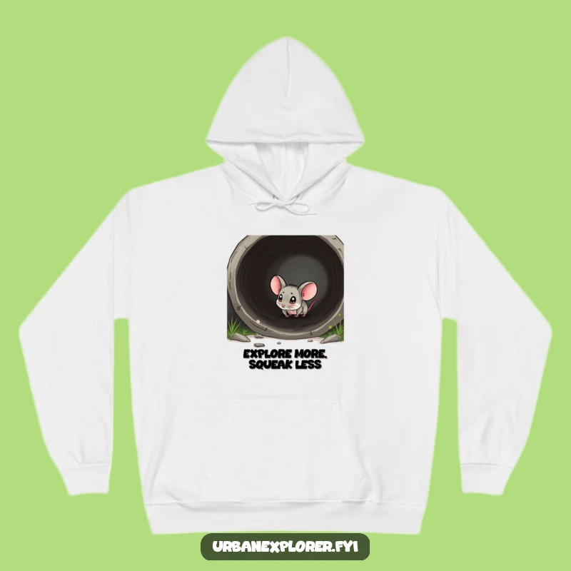 Funny Mouse Hoodie: Cozy Exploration Vibes with Tiny Critter Humor