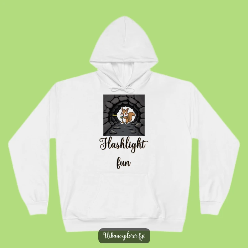Funny Squirrel Tunnel Hoodie - Cozy & Adventurous Dark Explorer Gear