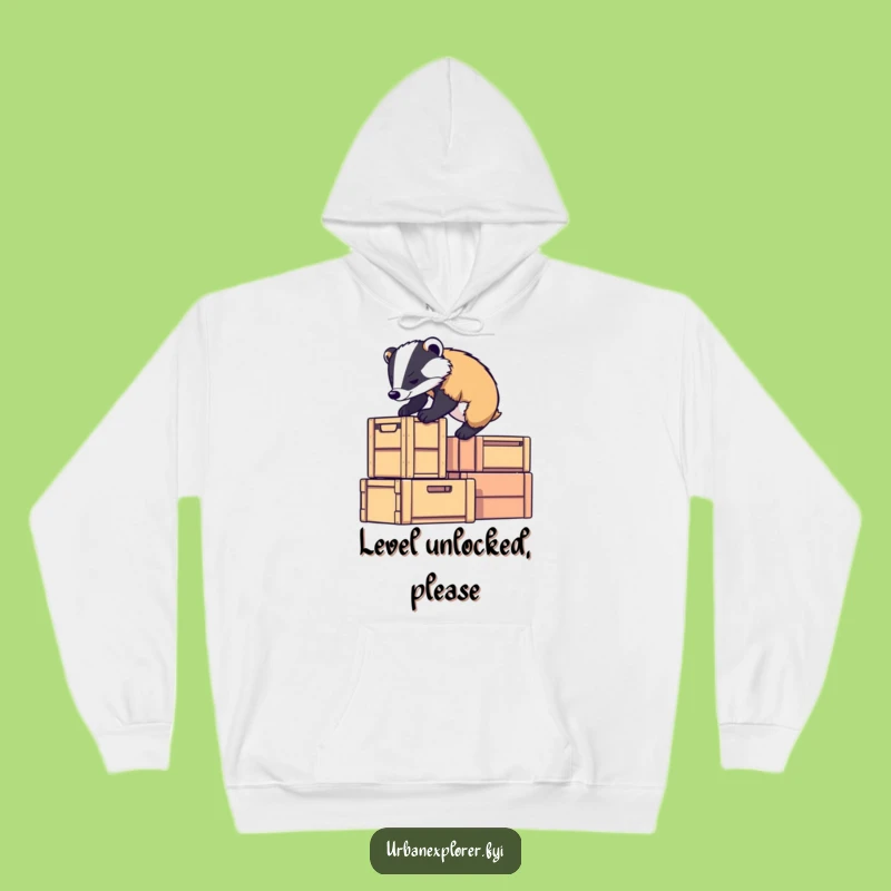 Funny Badger Climb Hoodie: Cozy Gear for Determined Souls