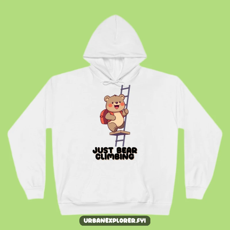 Funny Bear Backpack Hoodie - Cozy & Hilarious Climbing Adventure Wear