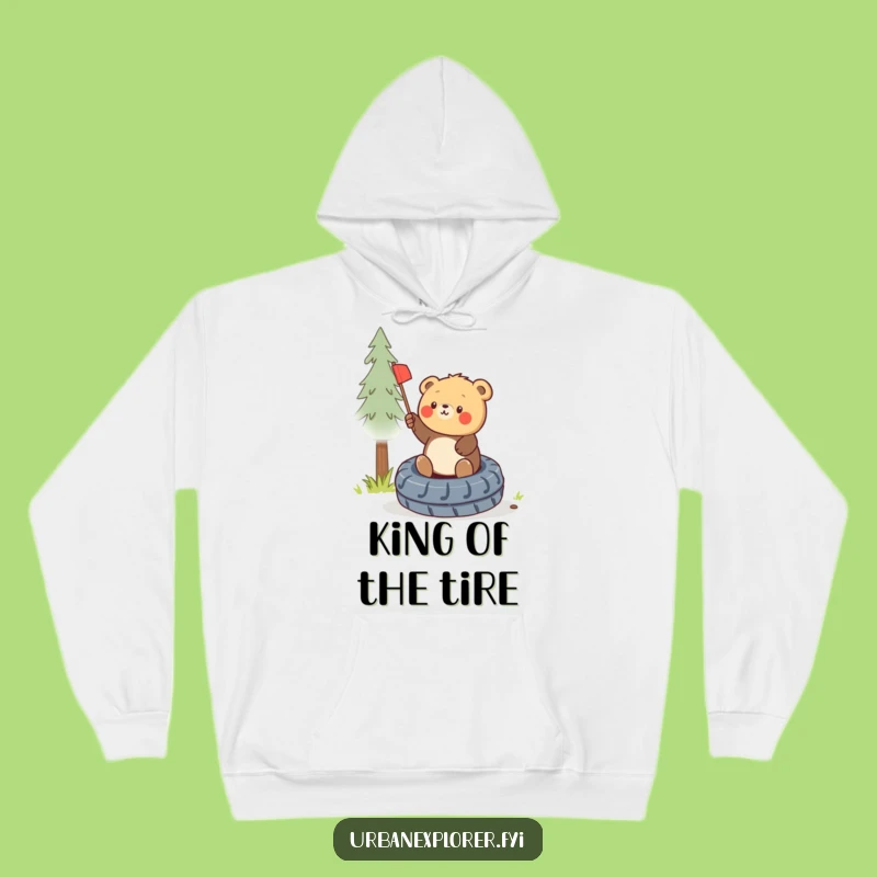 Funny Bear Cub Flag Hoodie - Cozy Conqueror, Warm Victory Wear, Ideal Funny Gift