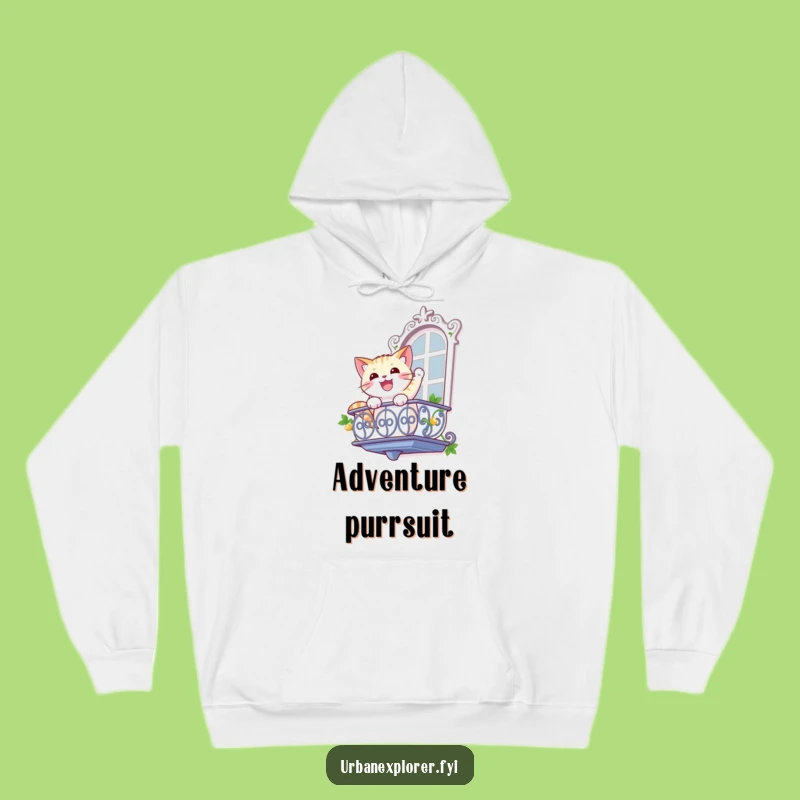 Funny Cat Rappelling Hoodie: Cozy & Hilarious Feline Adventure Wear, Great Gift