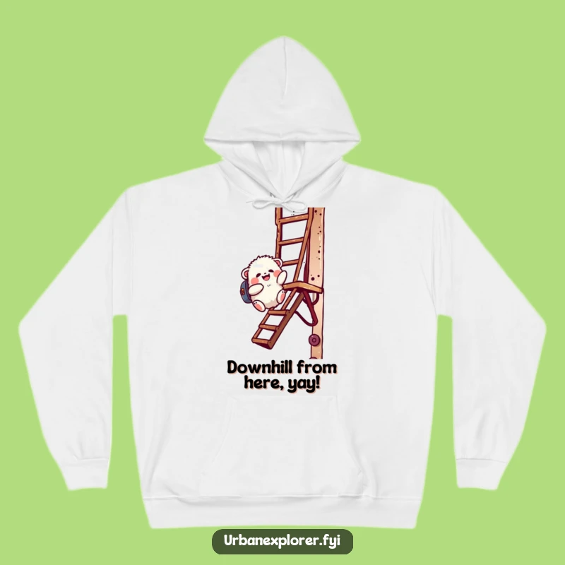 Funny Creature Fire Escape Hoodie - Cozy Adventurer, Warm & Fun, Ideal Funny Gift