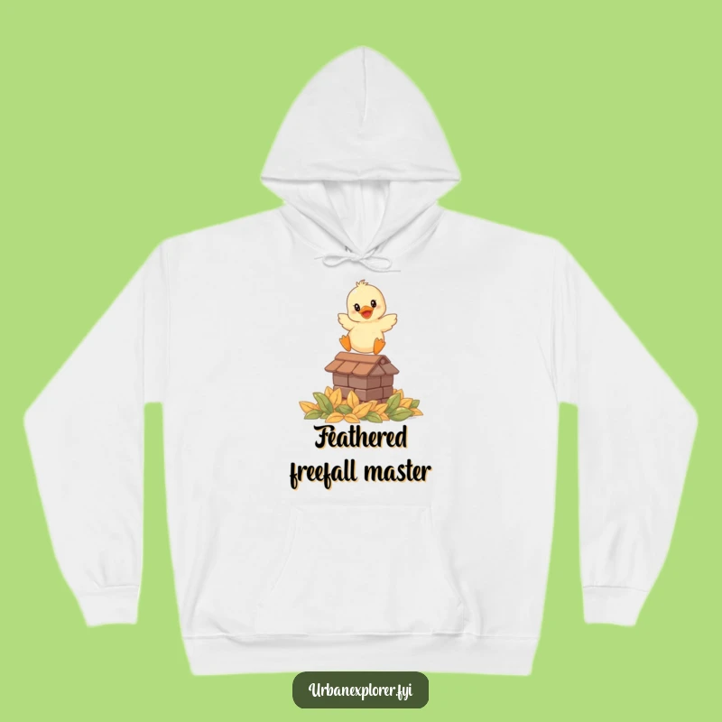 Funny Smiling Duckling Leap Hoodie - Cozy & Charming Winter Wear