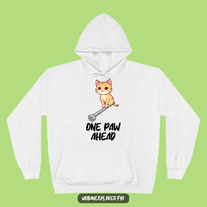 Funny Cat Balancing Hoodie: Warm & Funny Gift for Determined Cat Lovers
