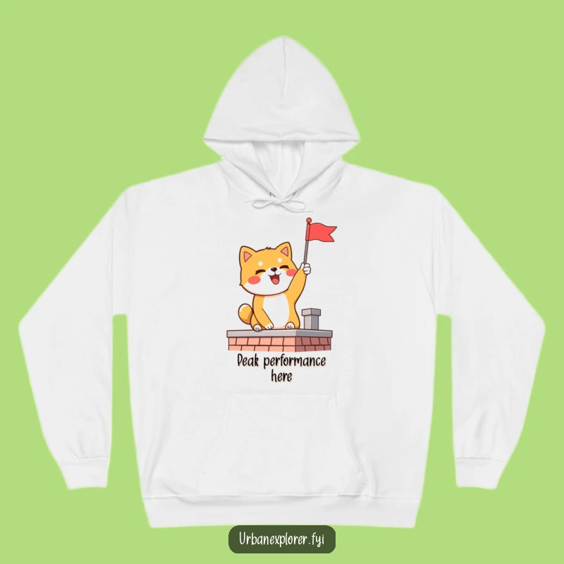 Funny Shiba Inu Flag Hoodie: Cozy Delighted Dog's Triumph, Ideal Funny Gift for Winners