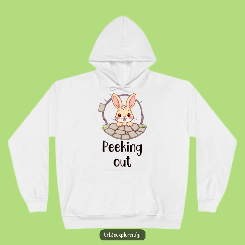 Funny Bunny Pavement Grate Hoodie - Cozy Comfort for Your Curious & Cheerful Spirit