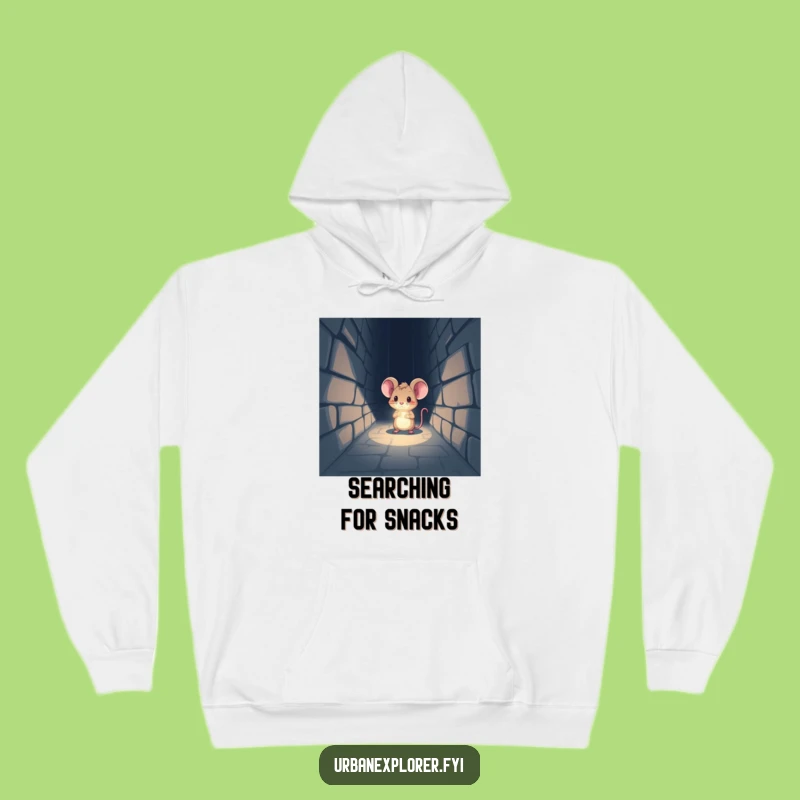 Funny Mouse Explorer Hoodie: Cozy Discovery, Dark Adventure's Warmth, Ideal Funny Gift!