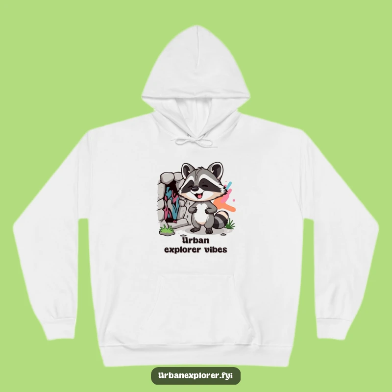 Funny Raccoon Street Art Hoodie: Cozy top for the urban explorer, perfect funny gift