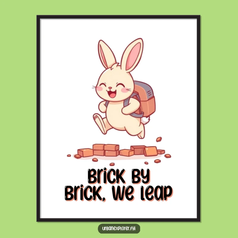 Free Printable Bunny Wall Art: Funny Leaping Adventure Decor