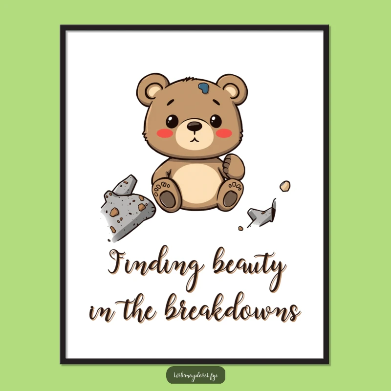 Free Printable Wall Art: Bear Appreciates Decay - Industrial Texture Decor