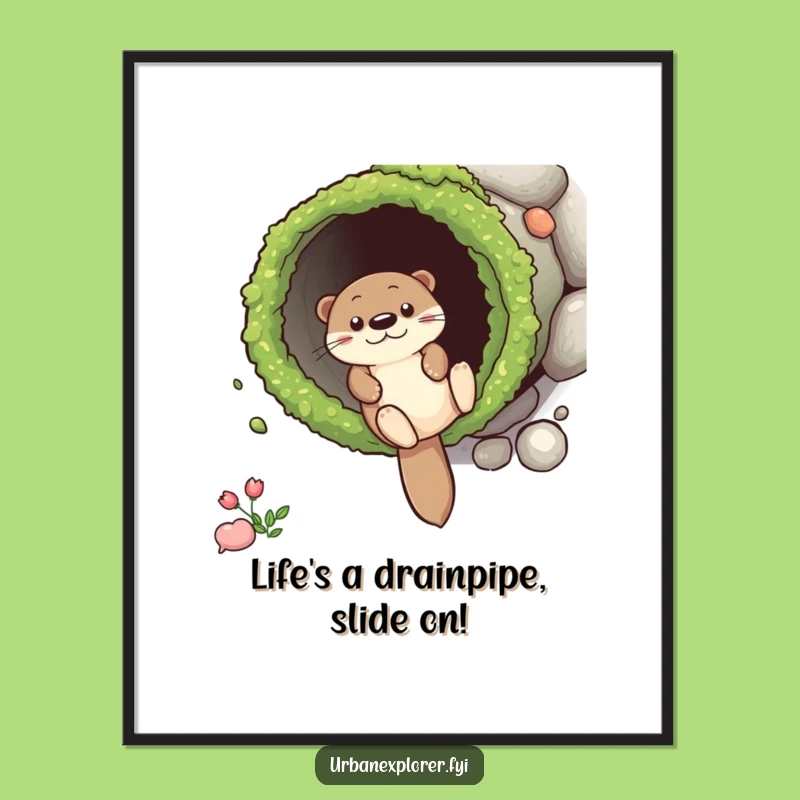 Free Printable Otter Wall Art: Hilarious Sliding Downhill Fun for Your Home Decor