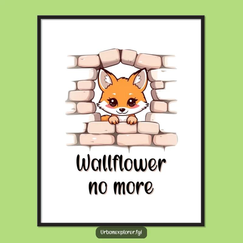 Funny Free Printable Kawaii Fox Wall Art - Downloadable & Quirky DIY Decor for Your Space