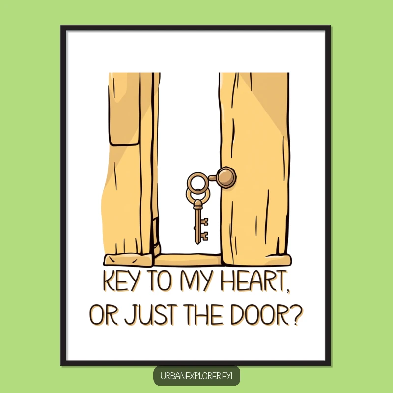 Funny Free Printable Wall Art: Whimsical Key Unlocks Mystery, Humorous Decor!