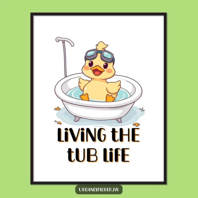 Free Printable Kawaii Duck Art - Whimsical Downloadable Decor for Bath Time Bliss