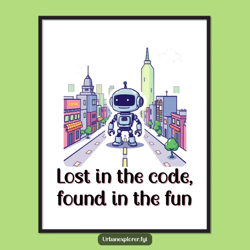 Pixelated Robot Wall Art: Free Printable Downloadable Art of a Lost City Explorer!